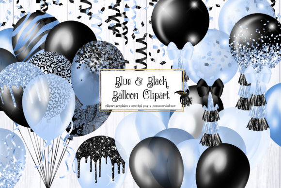 Blue and Black Balloons Clipart: A Versatile Digital Asset for Creative Projects