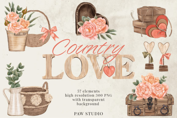Bohemian Red Rose Leaves Country Clipart: A Versatile Collection for Creative Projects