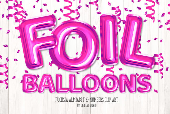 Fuchsia Foil Balloon Alphabet Clipart