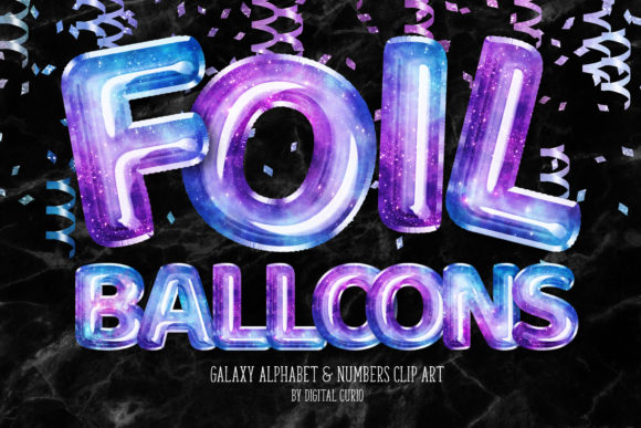 Galaxy Foil Balloon Alphabet Clipart: A Creative Tool for Designers and Entrepreneurs