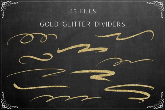 Gold Glitter Page Dividers and Borders for Creative Expression