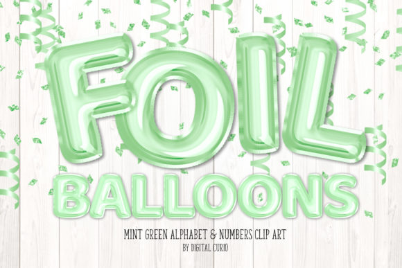 Mint Foil Balloon Alphabet Clipart: A Versatile Tool for Creative Expression