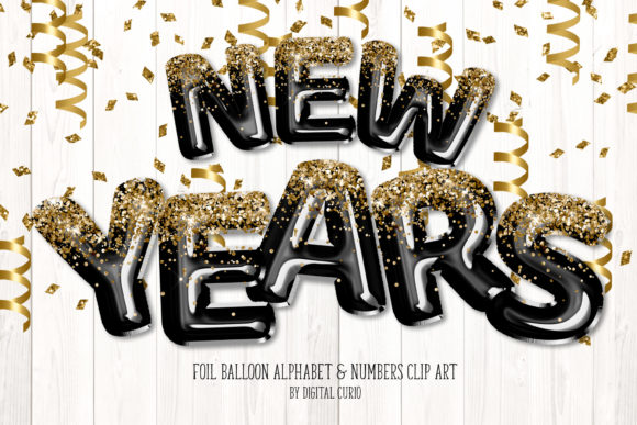 New Years Foil Balloon Alphabet Clipart: A Versatile Tool for Creative Expression