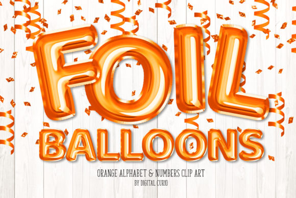 Orange Foil Balloon Alphabet Clipart: A Versatile Design Tool for Every Project