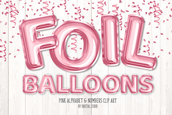 Pink Foil Balloon Alphabet Clipart: A Versatile Digital Design Tool