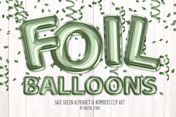 Sage Green Foil Balloon Alphabet: A Versatile Design Resource for Creative Projects