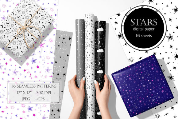 Stars Digital Paper: A Cosmic Collection for Creative Projects