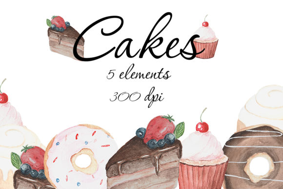 Watercolor Cake Clipart: A Creative Addition to Your Design Projects