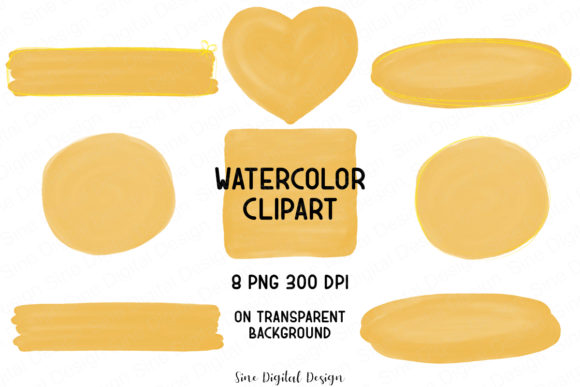 Watercolor, Gold Glitter Clipart Bundle