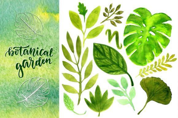Watercolor Green Leaves Patterns for Creative Workflows