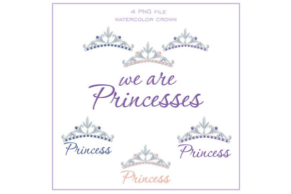 Watercolor Princess Crown